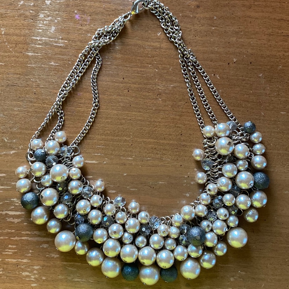 Loft Bead and Pearl Statement Necklace